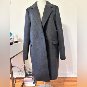 Tailored single-breasted wool-blended coat -Scotch & Soda - Charcoal Gray, Sz L